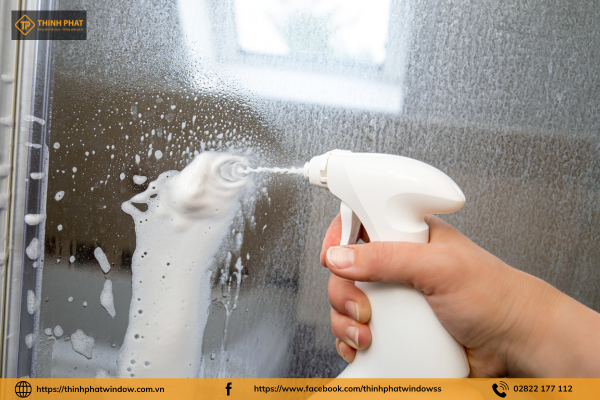Vệ sinh kính cường lực bằng chất tẩy
