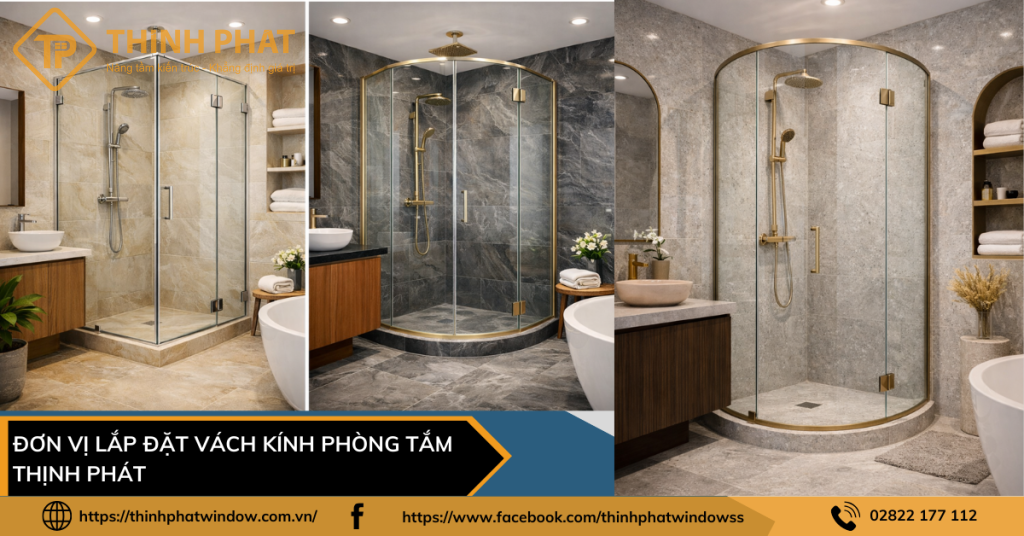 đơn vị lắp đặt vách kính phòng tắm thịnh phát