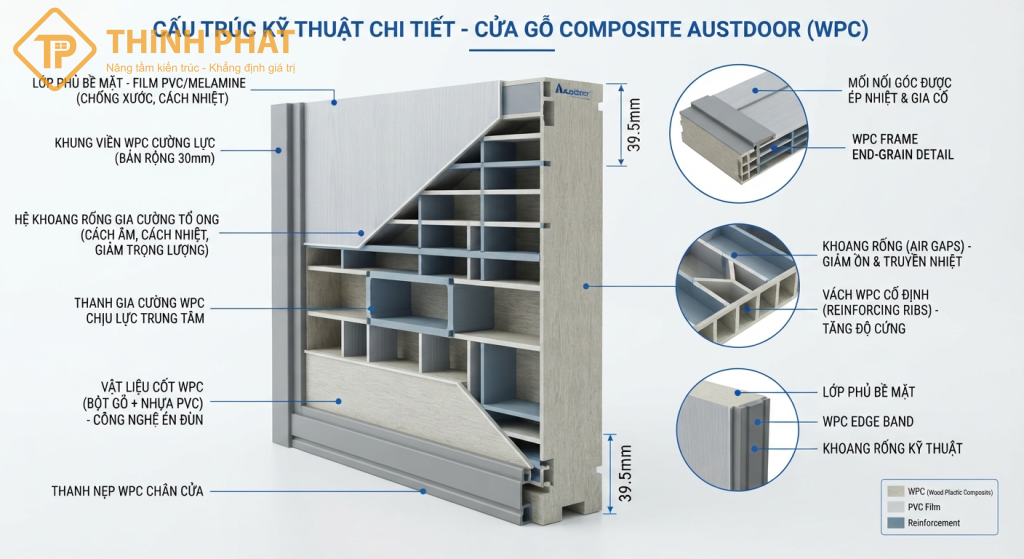 Kiểm tra kết cấu cánh cửa gỗ Composite Austdoor