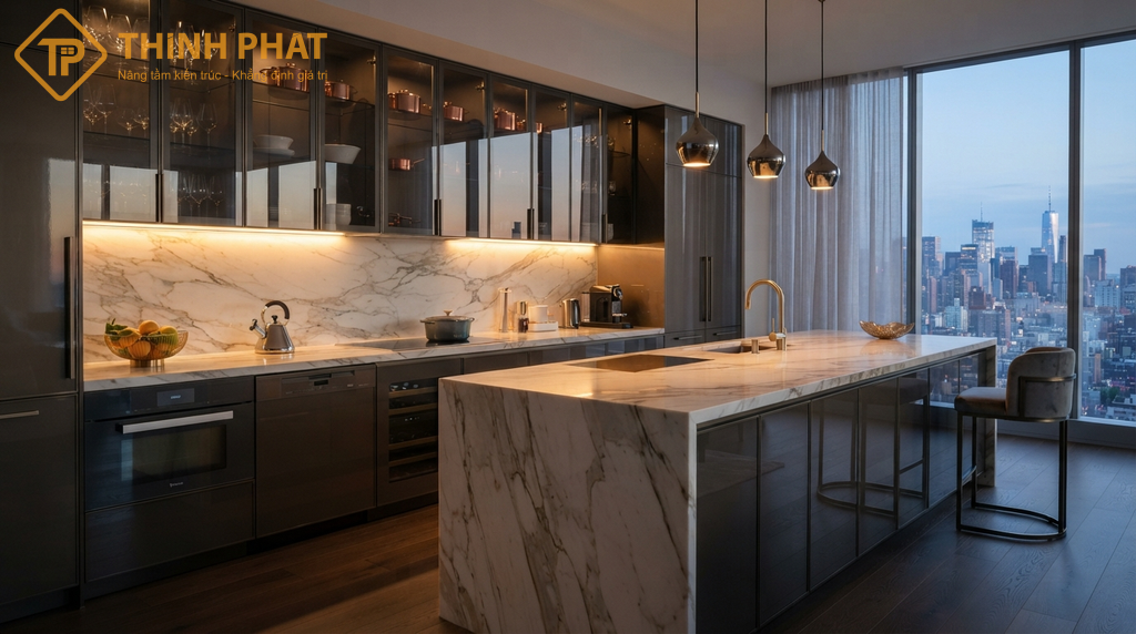 tủ bếp nhôm cánh kính (1)